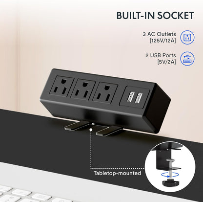 FLEXISPOT EN2 55"X28" Standing Desk with Power Strip Bundle, Mahogany