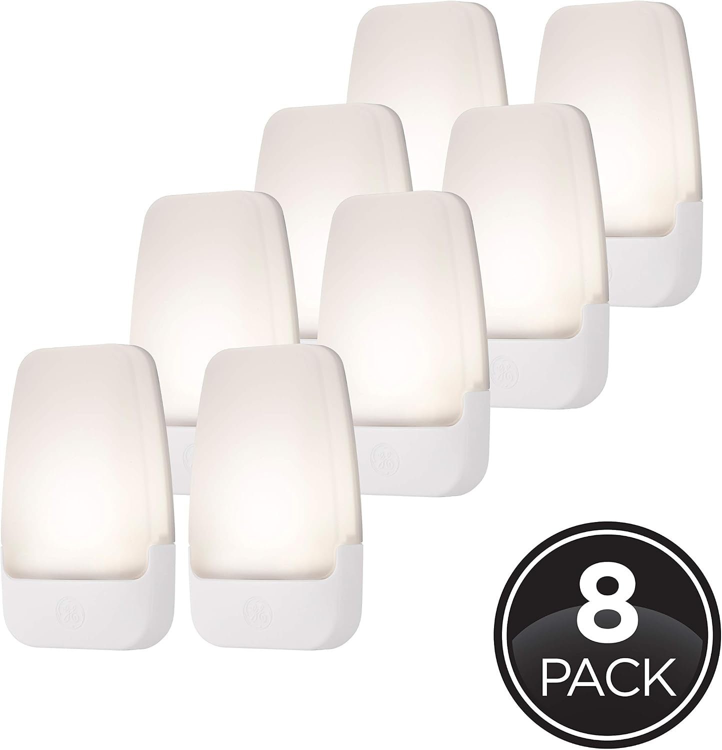 GE Plug in Night Light with Dusk to Dawn Sensor, 8 Pack