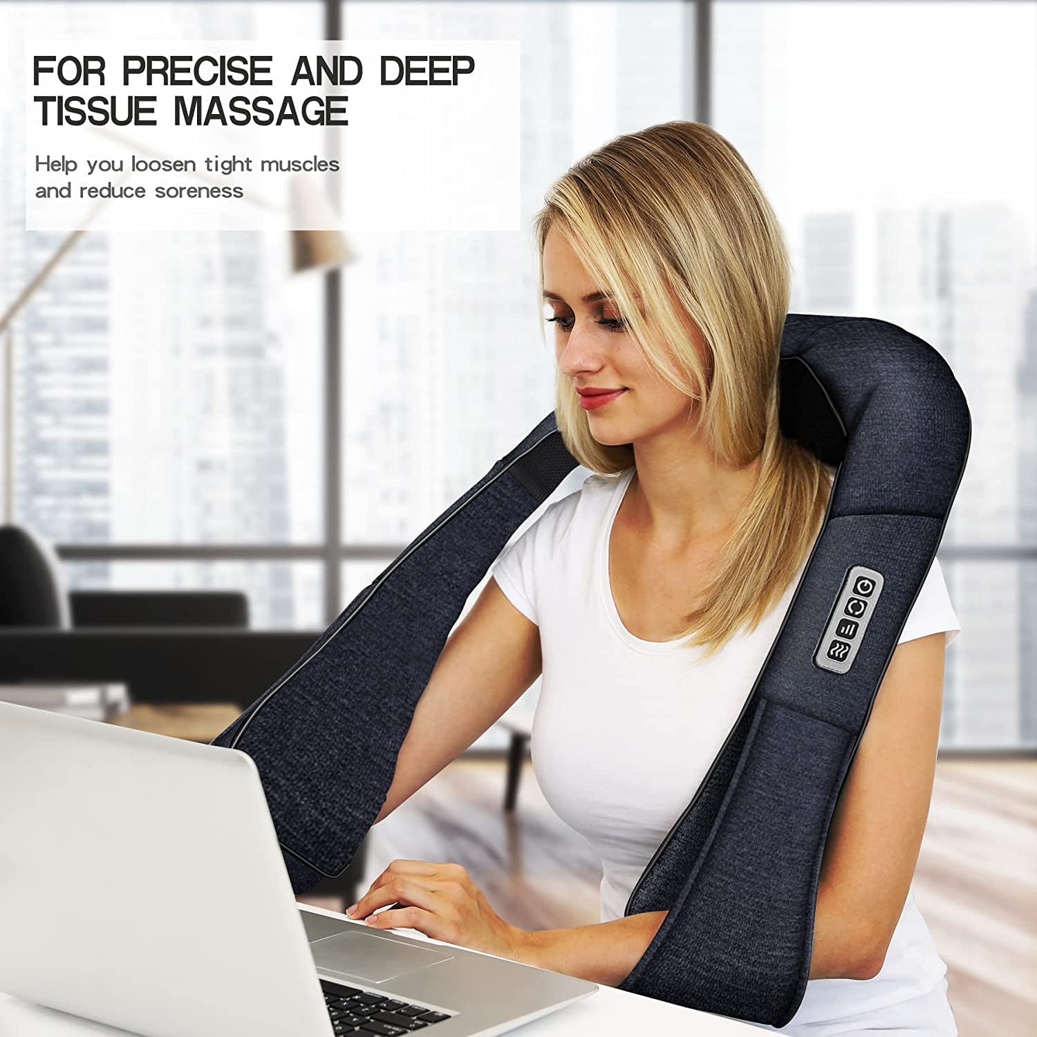 Gifts for Women, Shiatsu Back Shoulder & Neck Massager with Heat