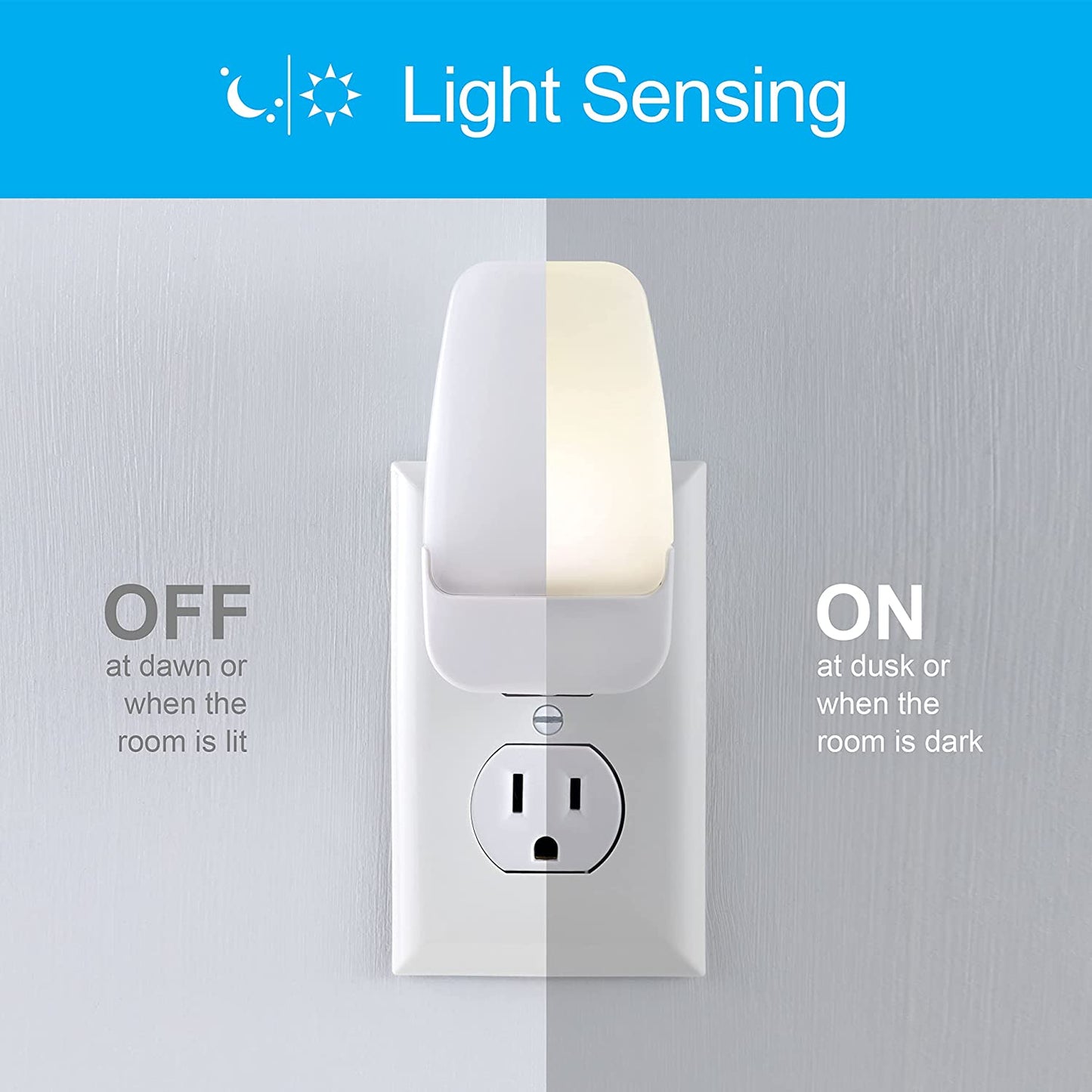 GE Plug in Night Light with Dusk to Dawn Sensor, 8 Pack
