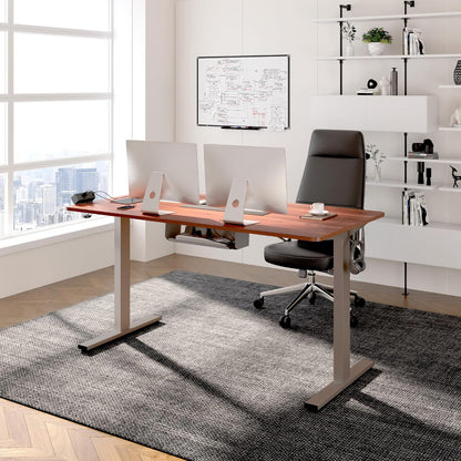FLEXISPOT EN2 55"X28" Standing Desk with Power Strip Bundle, Mahogany