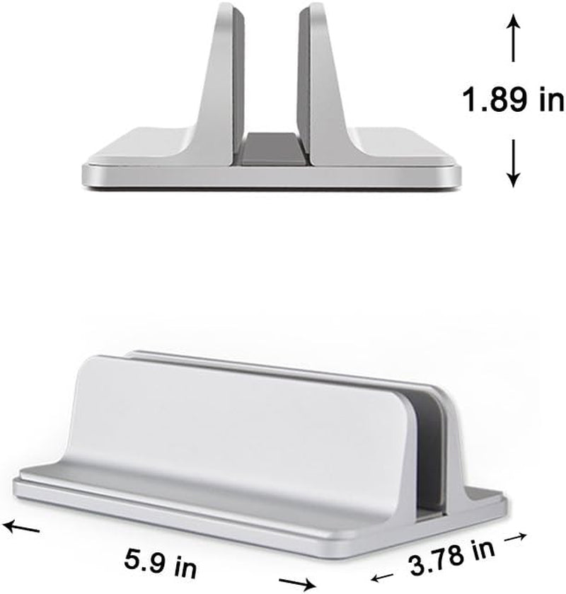 Laptop Stand, Cradle for Laptops, Adjustable Dock, Holder for Macbook Dell Hp Surface Ipad - Silver