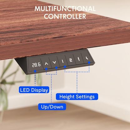 FLEXISPOT EN2 55"X28" Standing Desk with Power Strip Bundle, Mahogany